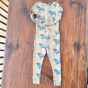 NWOT kate quinn Highland Cow Long Sleeve Pajama Set 3T
